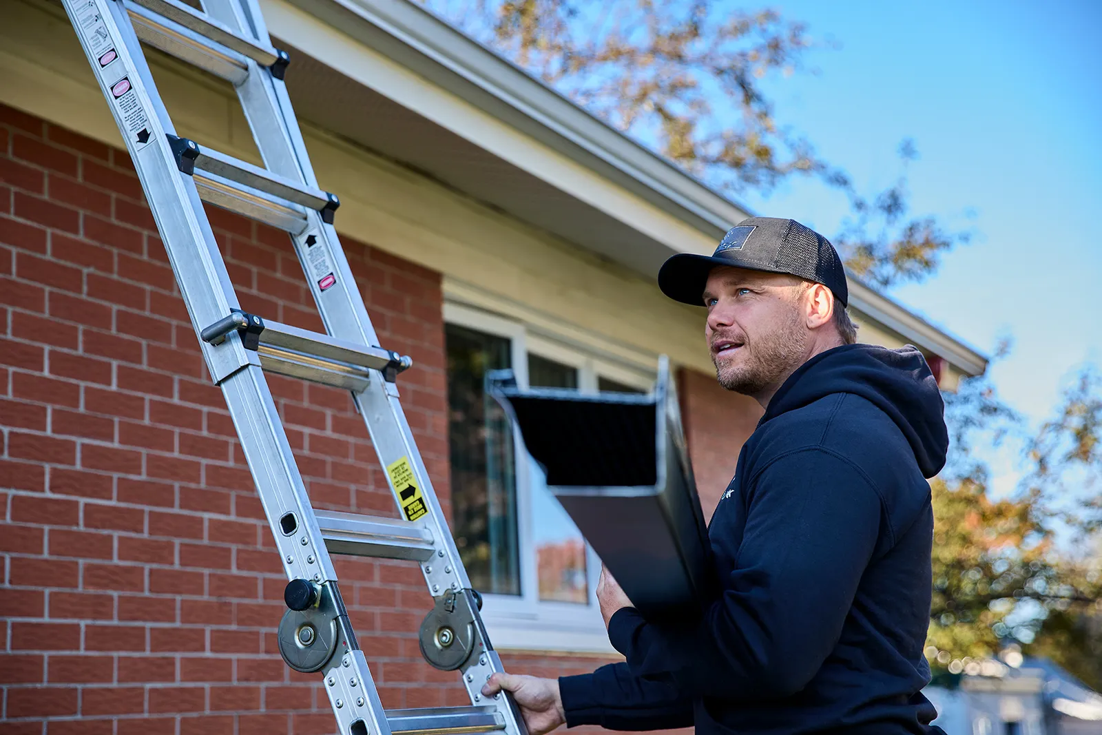 Protected gutter after debris season — A1 Seamless Gutters, Flat Rock AL